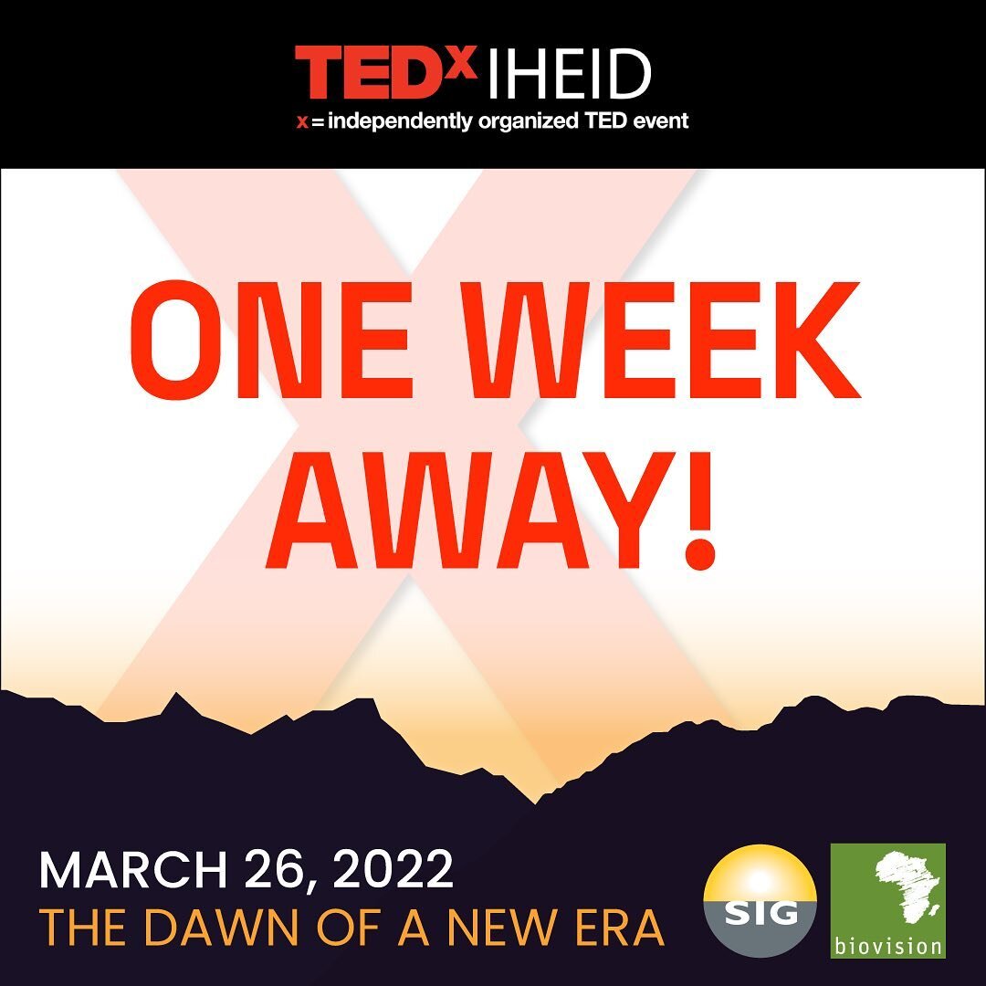 -7 DAYS 🎉
We are officially ONE WEEK AWAY from the inaugural #TEDxIHEID conference at the @graduateinstitute! 🌄
A project one year in the making&hellip; Our team has been working hard to bring you a wonderful conference that sheds a positive and